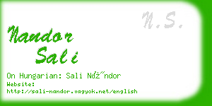 nandor sali business card